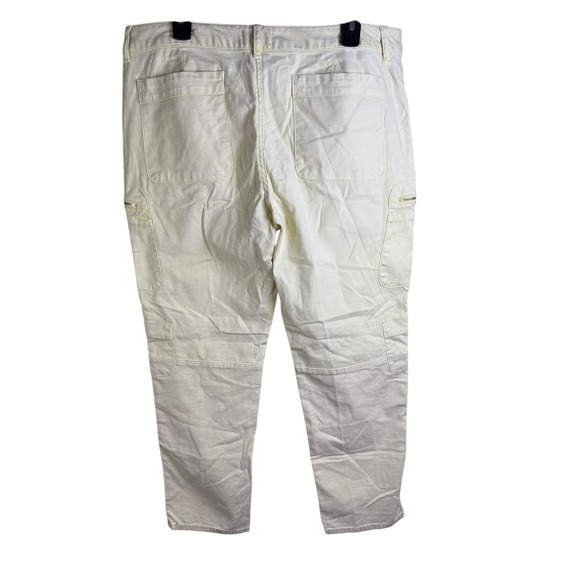 Pilcro Pants Womens 32 Yellow Utility Cargo Zip Pockets Straight Leg Casual - Picture 3 of 6